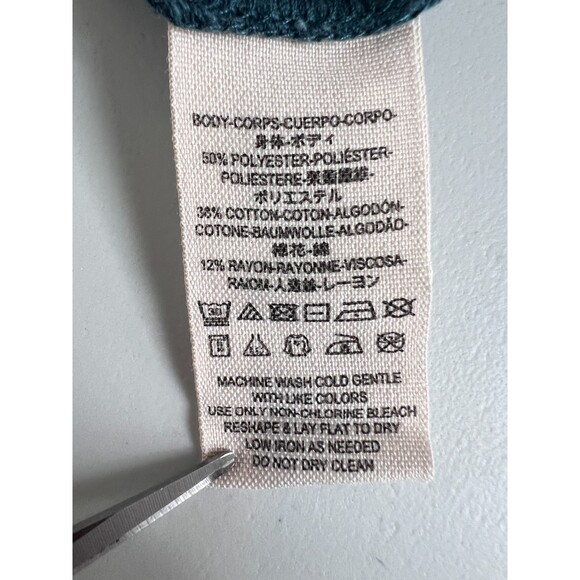 Free People We The Free Split Back Turtleneck Long Sleeve Top Teal Blue Size XS - Picture 4 of 7